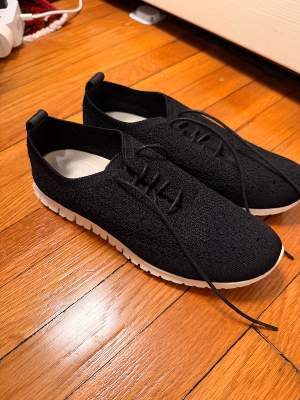 Cole Haan Women’s Black Knit Lace-Up Casual Sneakers